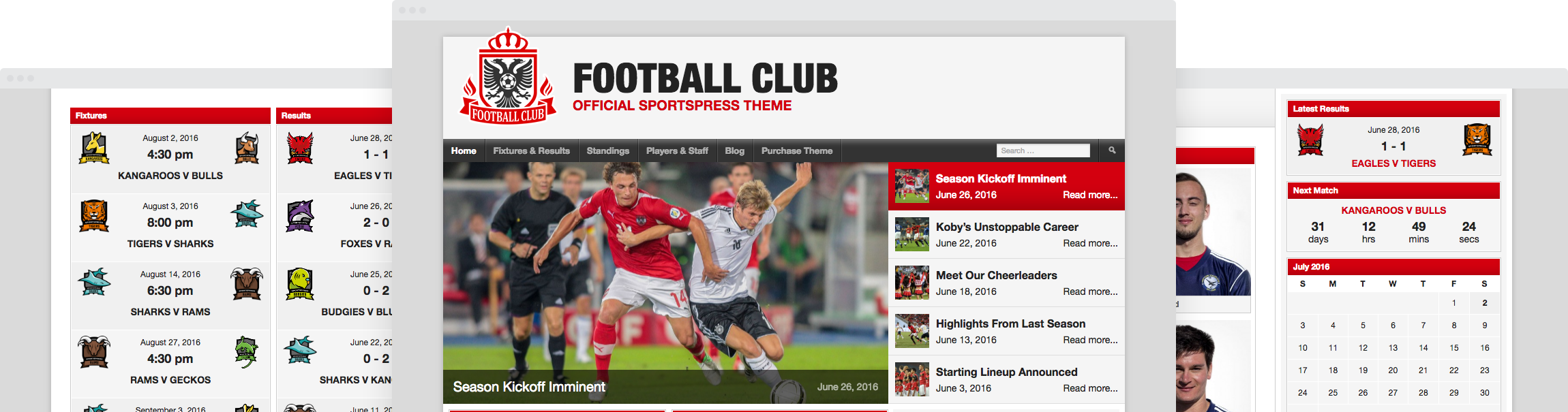 Football Club - Premium WordPress Theme for Soccer Teams